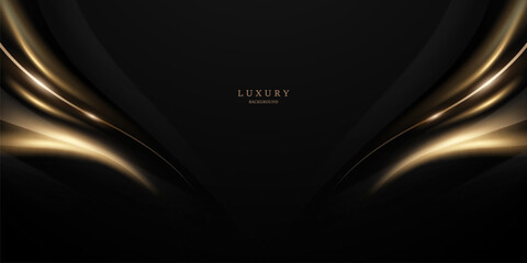 Black background with a luxurious gold effect. Vector illustration