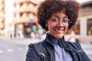 African american woman smiling confident standing at street © Krakenimages.com