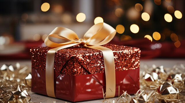 christmas gift box HD 8K wallpaper Stock Photographic Image 