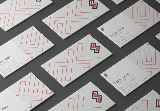 Horizontal Business Card with Abstract Geometric Art Layout