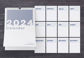 Vertical A4 2024 Calendar Template Layout