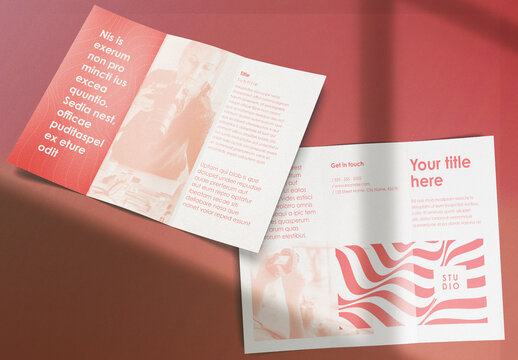Colorful Geometric and Abstract Diptych Brochure Layout