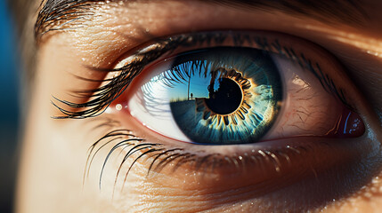 Gazing into the Soul: Stunning Human Eye Macro,close up of eye,AI Generative  - obrazy, fototapety, plakaty