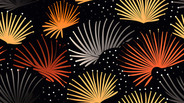 seamless pattern with abstract firework - Seamless tile. Endless and repeat print.