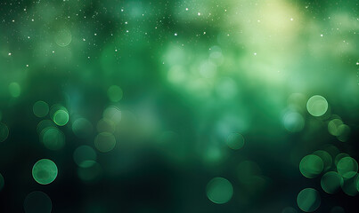 Simple green bokeh abstract background with defocused blur, happy st patrick's day