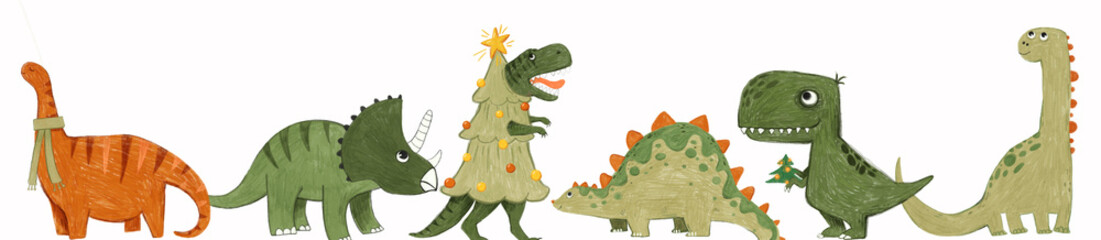 Baby Dinosaurs illustration with cute animals for nursery and baby shower. dinosaur illustration for kids. Baby Dinosaurs illustration with cute animals for nursery and baby shower. © Анна Султанова