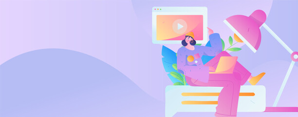 Education learning people flat vector concept hand drawn illustration
