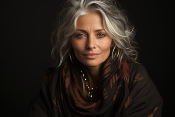 Naklejka premium woman with gray hair