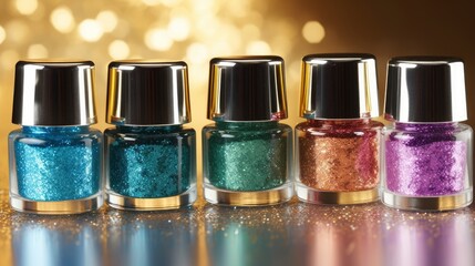 Glittery nail polishes for a fun pop of color AI generated illustration
