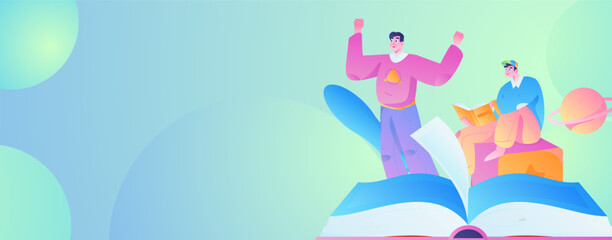 Education learning people flat vector concept hand drawn illustration
