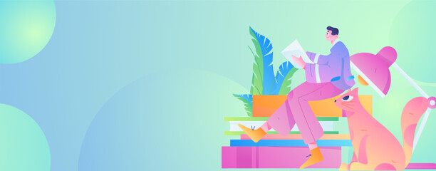 Education learning people flat vector concept hand drawn illustration
