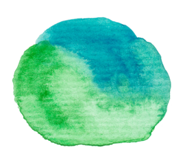 Hand painted watercolor blob on textured paper. Png clipart isolated on transparent background