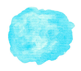 Hand painted watercolor blob on textured paper. Png clipart isolated on transparent background