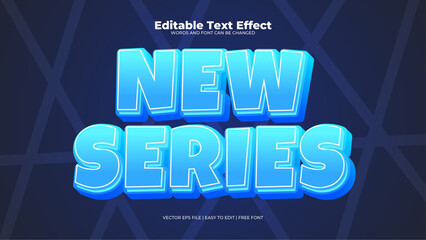 Blue new series 3d editable text effect - font style