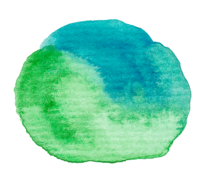 Hand painted watercolor blob on textured paper. Png clipart isolated on transparent background - Powered by Adobe