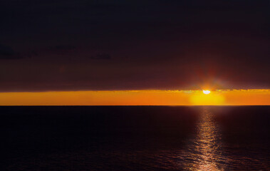 Sonnen untergang am Meer Savudrija. Umag Istrien. 