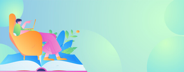 Education learning people flat vector concept hand drawn illustration
