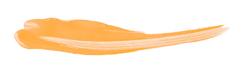 Shiny orange brush watercolor painting isolated on transparent background. watercolor png