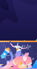 Education learning people flat vector concept hand drawn illustration
