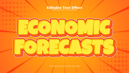 Orange and yellow economic forecasts 3d editable text effect - font style