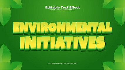 Green environmental initiatives 3d editable text effect - font style