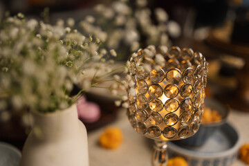 Diwali and New Year Decoration ideas with food and flowers