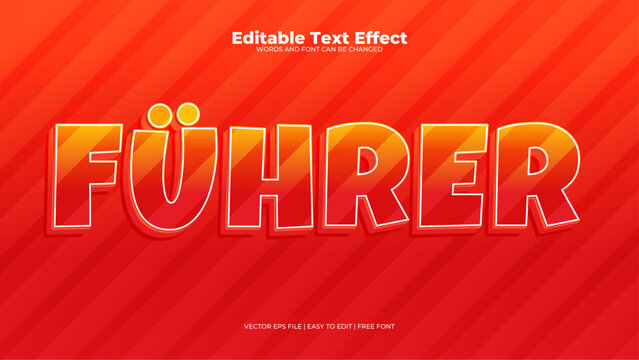 Red fuhrer 3d editable text effect - font style