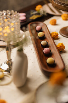 Diwali and New Year Decoration ideas with food and flowers