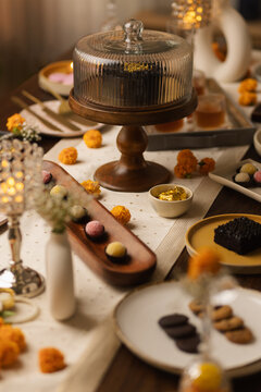 Diwali and New Year Decoration ideas with food and flowers