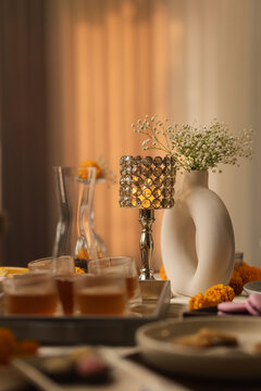 Diwali and New Year Decoration ideas with food and flowers
