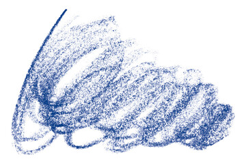 blue pencil strokes isolated on transparent background
