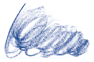 blue pencil strokes isolated on transparent background