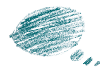 green brush painting speech bubbles isolated on transparent background.