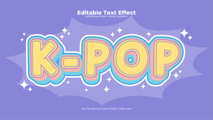 Yellow and purple violet kpop 3d editable text effect - font style