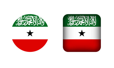 Flat Square and Circle Somaliland Flag Icons