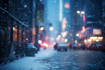 雪の降る街のイメージ01 - obrazy, fototapety, plakaty