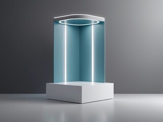 Advertising pedestal in a modern style. Product display space