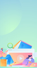 Education learning people flat vector concept hand drawn illustration
