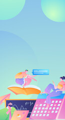 Education learning people flat vector concept hand drawn illustration
