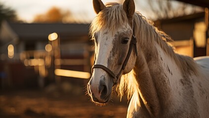Obraz premium horse in the stable