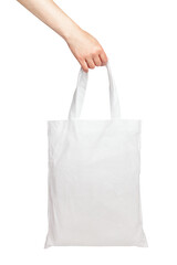 Shopper bag in hand isolated on white background.
