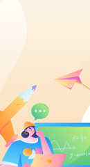 Education learning people flat vector concept hand drawn illustration
