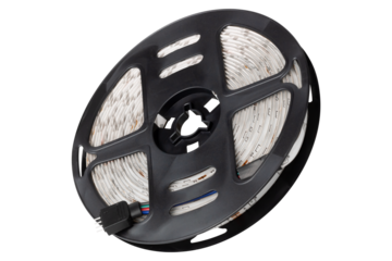 Roll of LED strip isolated on white