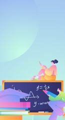 Education learning people flat vector concept hand drawn illustration
