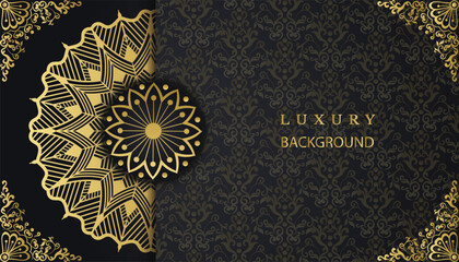 Luxury ornamental mandala design background in gold color. Beautiful luxury mandala background. Design for invitation, wedding card, Diwali, decoration. India, Indian, Arabic, Damask, Asian, Turkish
