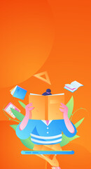 Education learning people flat vector concept hand drawn illustration

