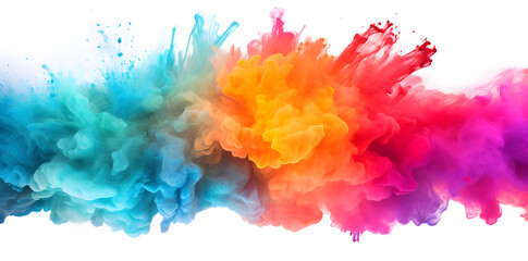 Fototapeta na wymiar Colorful powder explosion isolated on white background