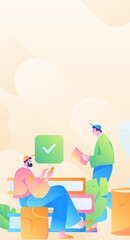 Education learning people flat vector concept hand drawn illustration
