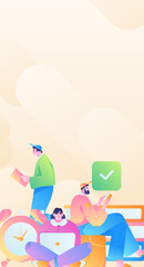 Education learning people flat vector concept hand drawn illustration
