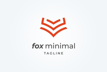 Fox logo Design. minimalist fox head logo design. flat design logo template. vector illustration